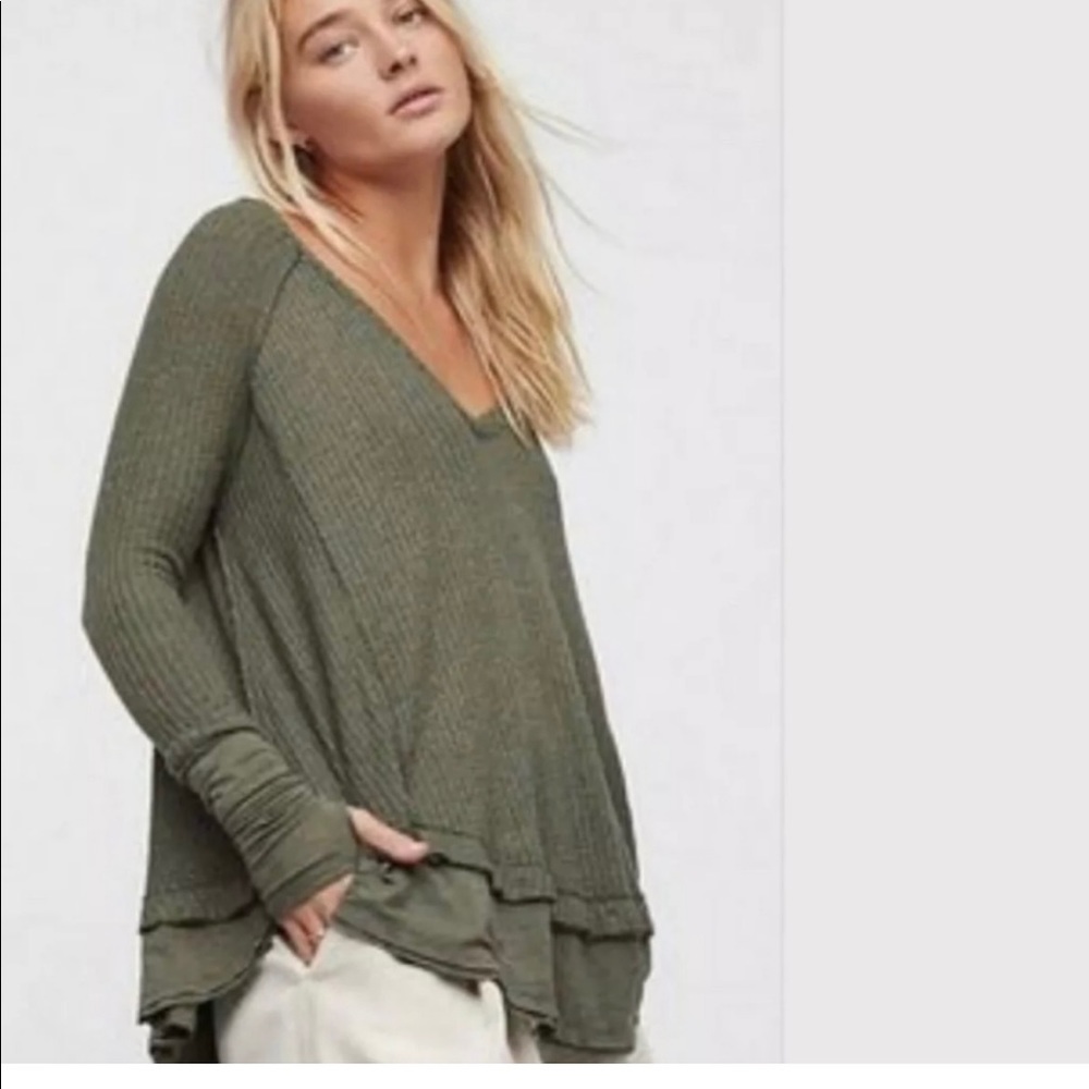 Free People Laguna layered thermal olive green